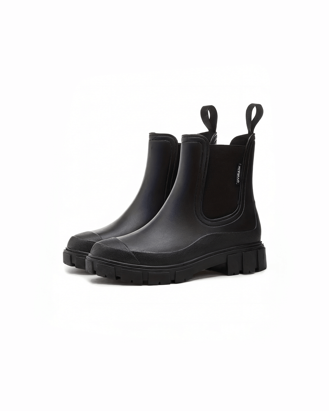 Botas de lluvia impermeables de mujer, perfectas para protegerte con estilo. Paneles elásticos y suela resistente.