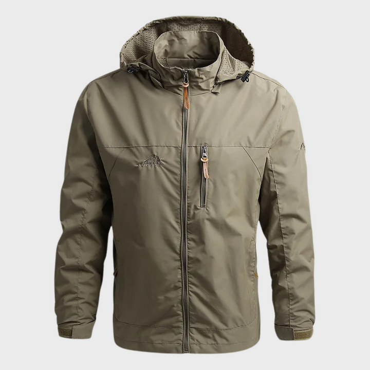 Abrigo de invierno para hombre, impermeable y con cuello alto. Protege eficazmente del viento y la lluvia.