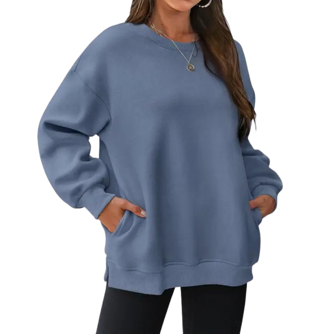 Sudadera oversize para mujer con prácticos bolsillos, manga larga. Comodidad y estilo casual.