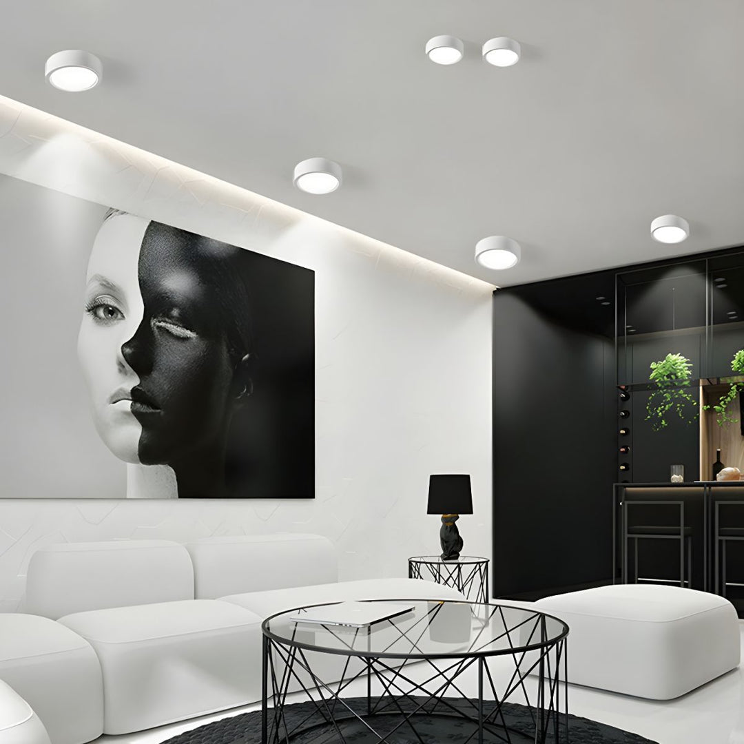 Foco LED de techo, diseño moderno y redondo para hogar, ahorro de energía.