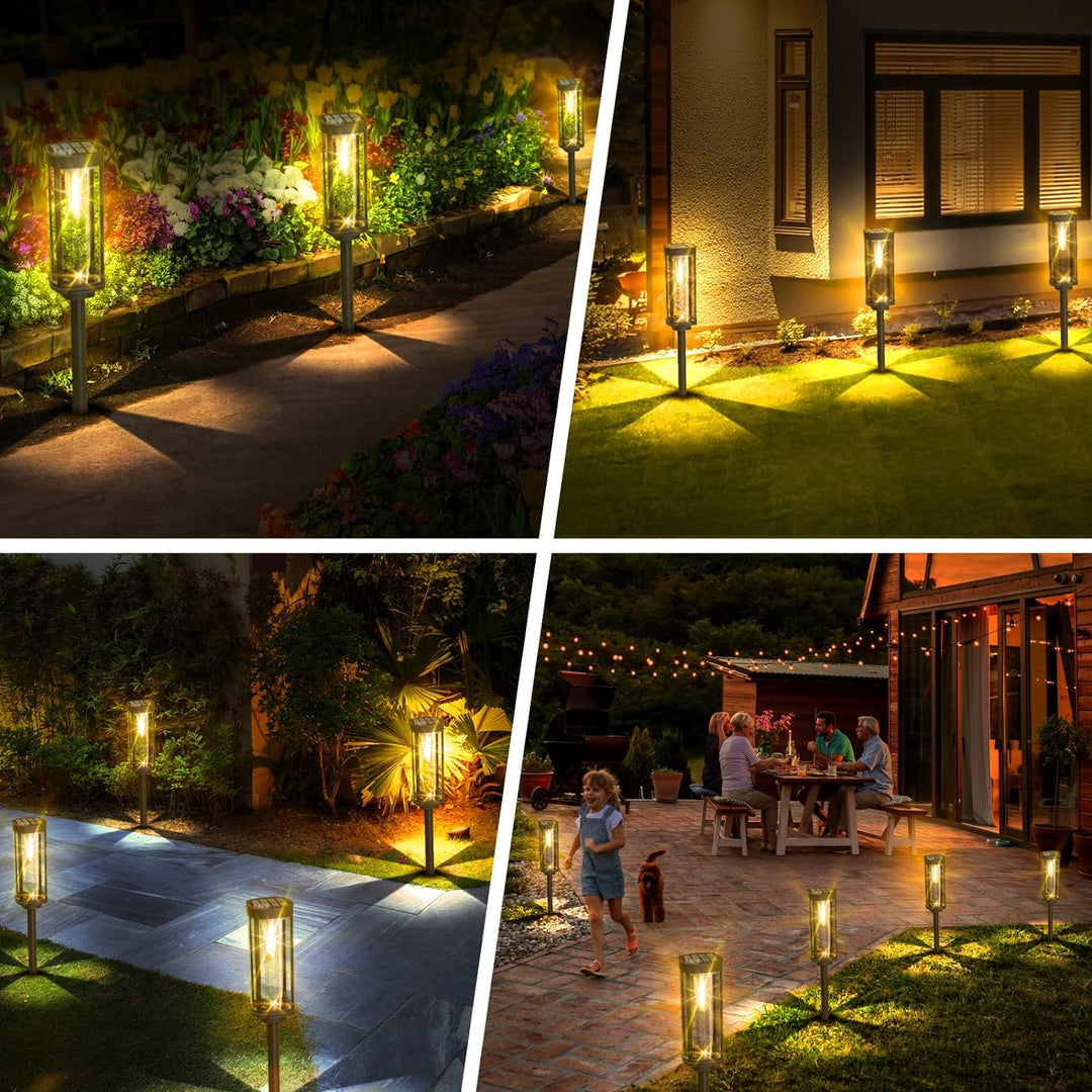 Luces solares inalámbricas LED para jardín, iluminación exterior fácil de instalar en terraza.