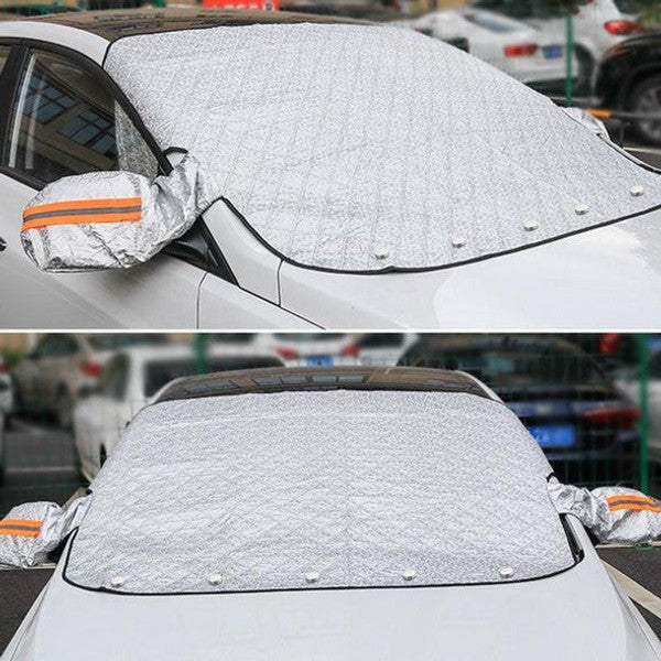 Protector solar y antihielo magnético para parabrisas de automóvil, ideal para invierno y verano.