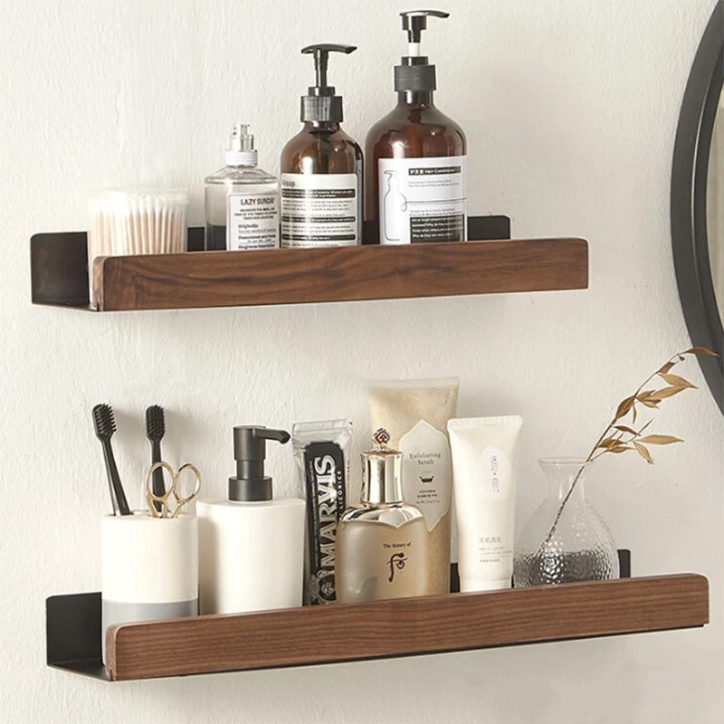 Estantes de baño de pared impermeables, diseño minimalista para organización moderna.