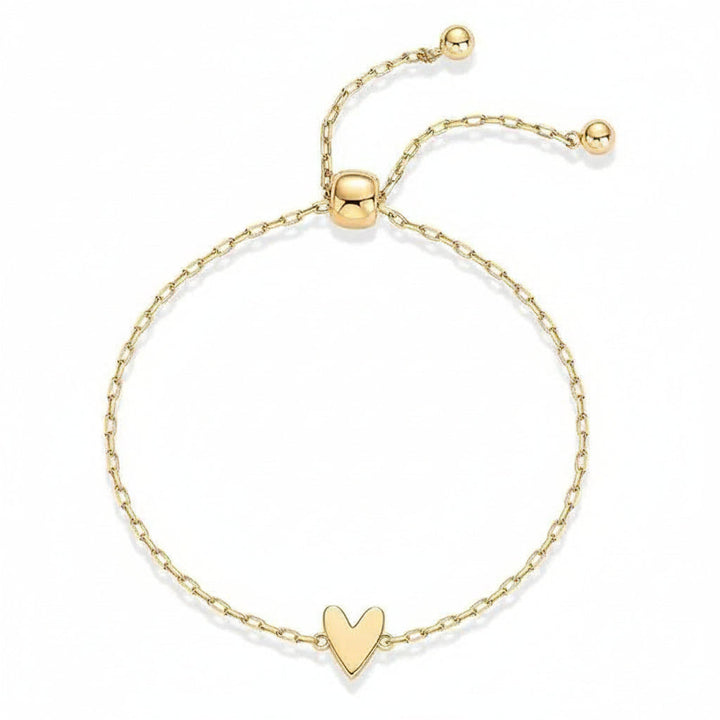 Joyas para parejas: pulsera de cadena con corazón. Regalo romántico unisex ajustable, disponible en dorado o plateado.