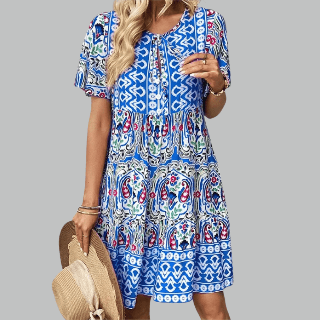 Vestido midi elegante para mujer, perfecto para fiestas de verano. Moda femenina sofisticada y versátil.