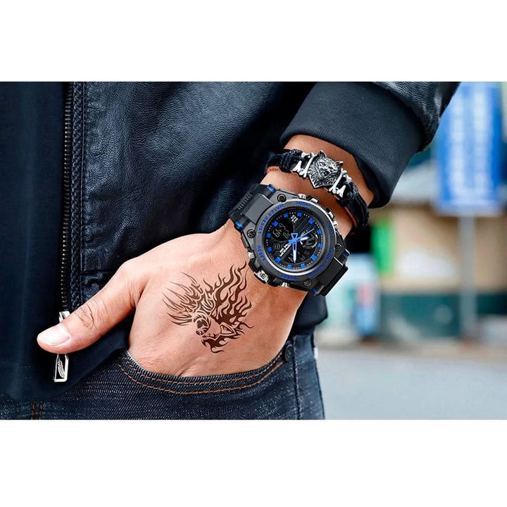 Reloj de aventura para hombre, militar, con alta resistencia y correa de silicona cómoda.