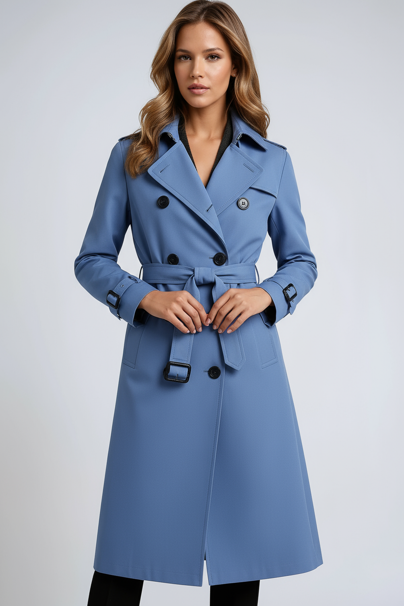Textura de gabardina clásica de mujer, un abrigo de entretiempo duradero y elegante, perfecto para la moda.