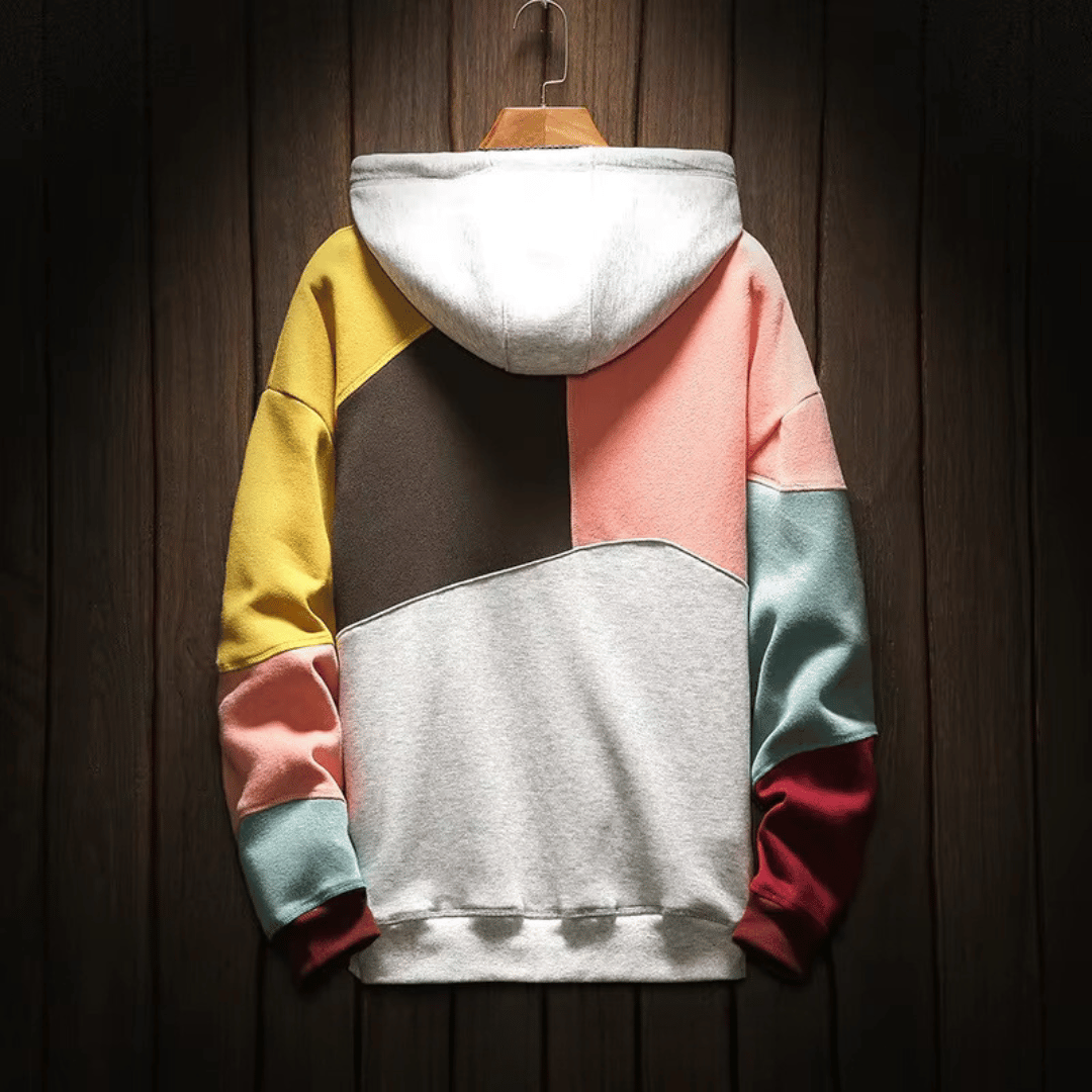 Sudadera con capucha y cremallera para hombre, versátil para ropa casual o como abrigo ligero de entretiempo.
