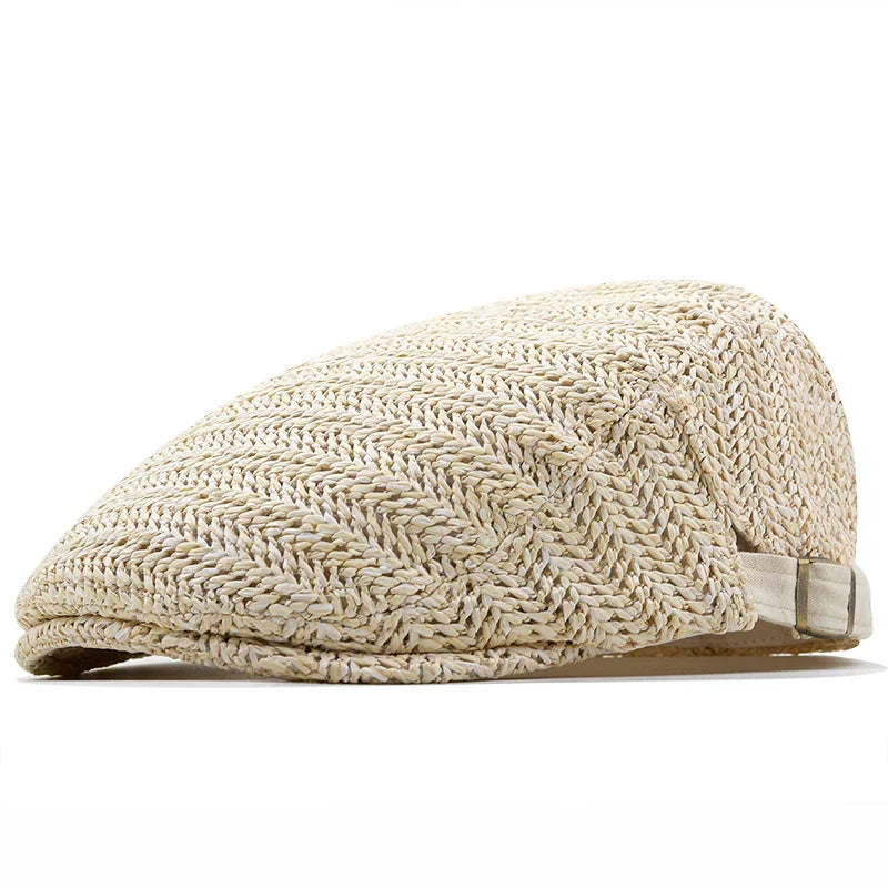 Sombrero de paja clásico y casual para verano, ajustable y transpirable, perfecto accesorio de moda.