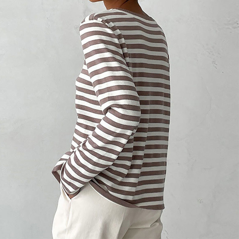 Suéter de cuello redondo para mujer, prenda ligera y versátil para ropa de invierno elegante.
