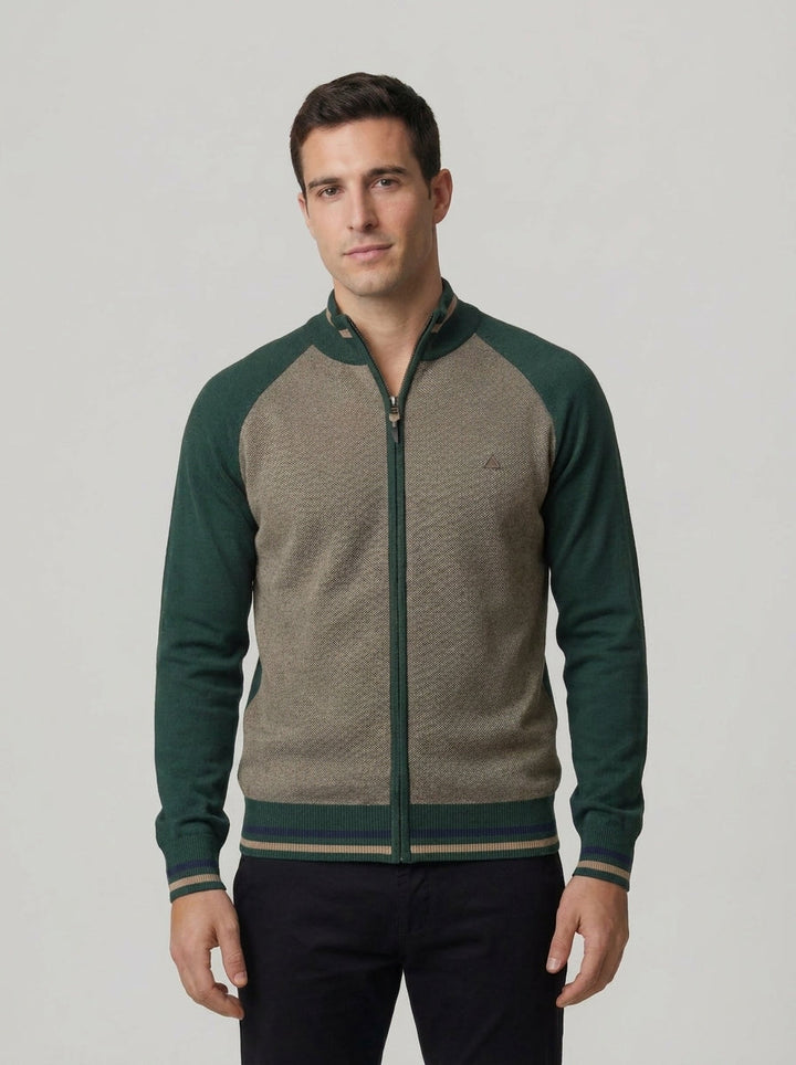 Cárdigan de punto moderno para hombre, estilo casual. Moda masculina otoño invierno, cómodo y elegante.