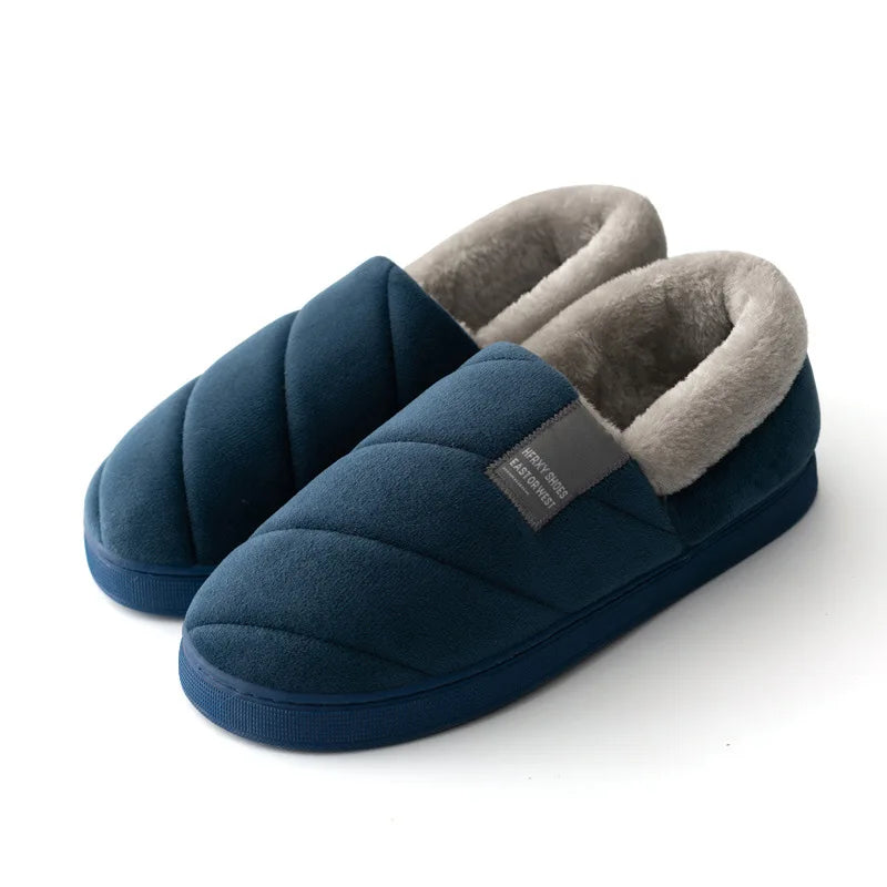 Pantuflas de invierno forradas para mujer, antideslizantes. Calzado de casa cómodo y cálido.