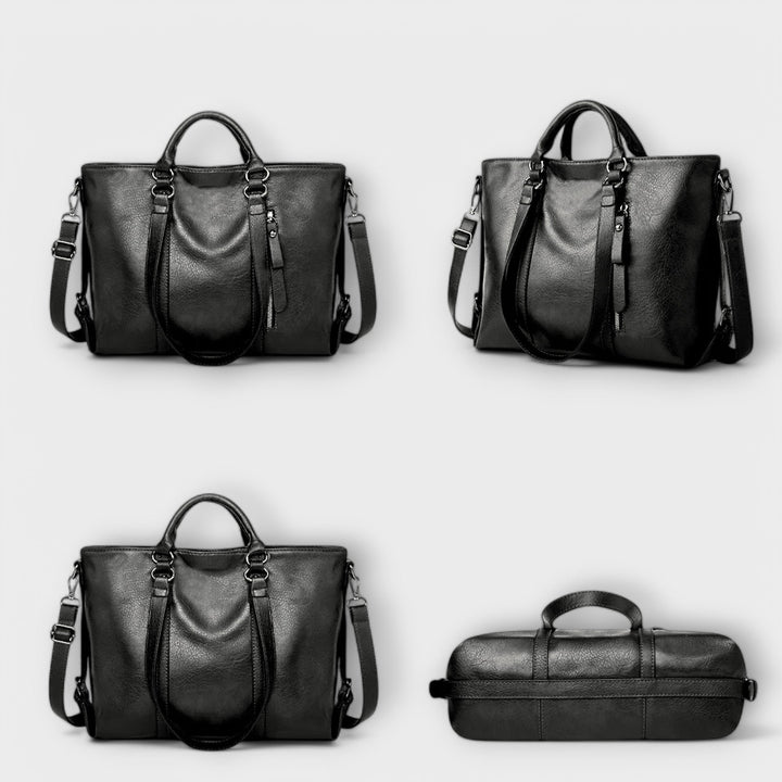 Bolso tote espacioso de mujer con cremallera, piel sintética duradera. Llévalo todo con estilo y comodidad.