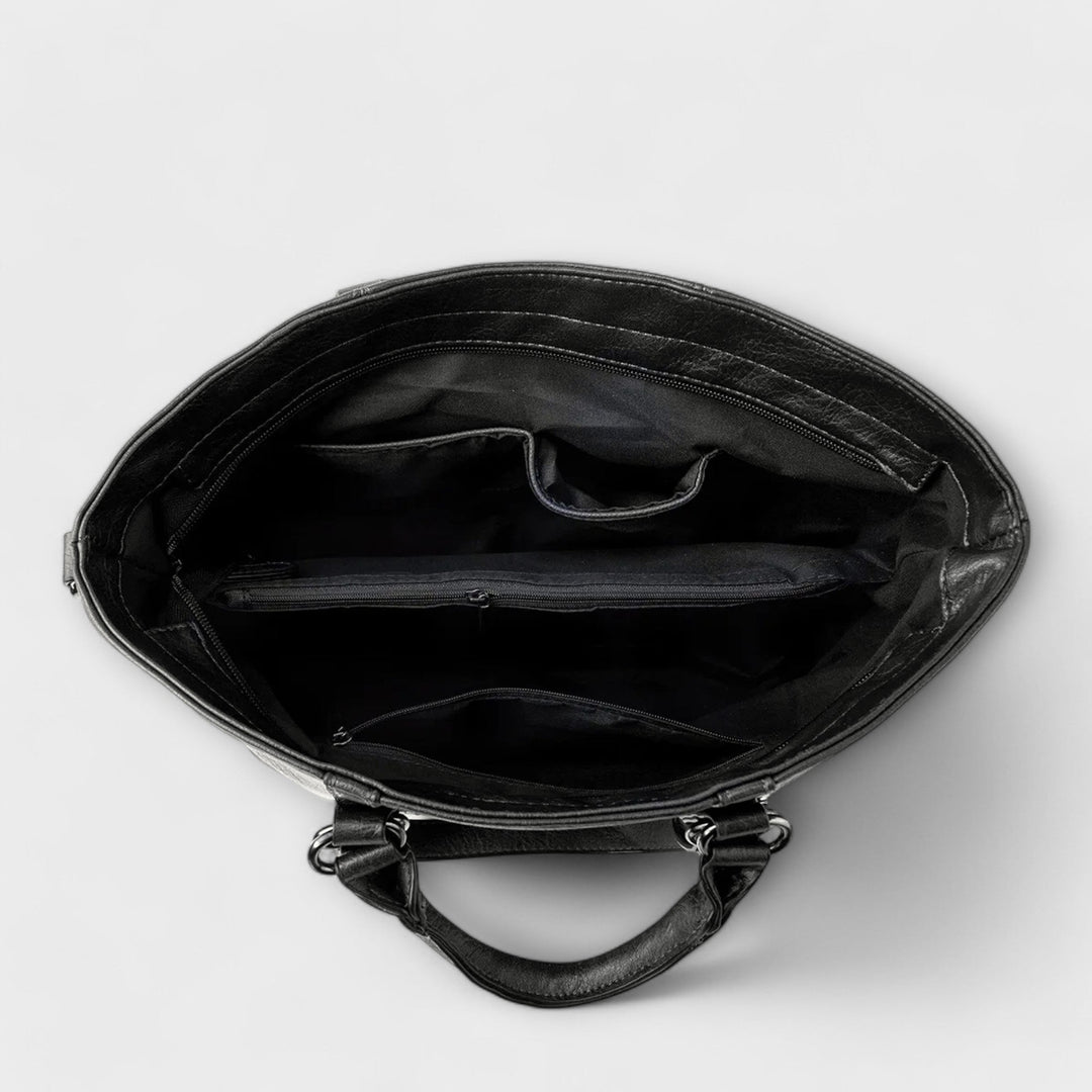 Bolso tote de mujer en piel sintética, versátil para cualquier ocasión. Estilo, cremallera y bandolera para tu día a día.