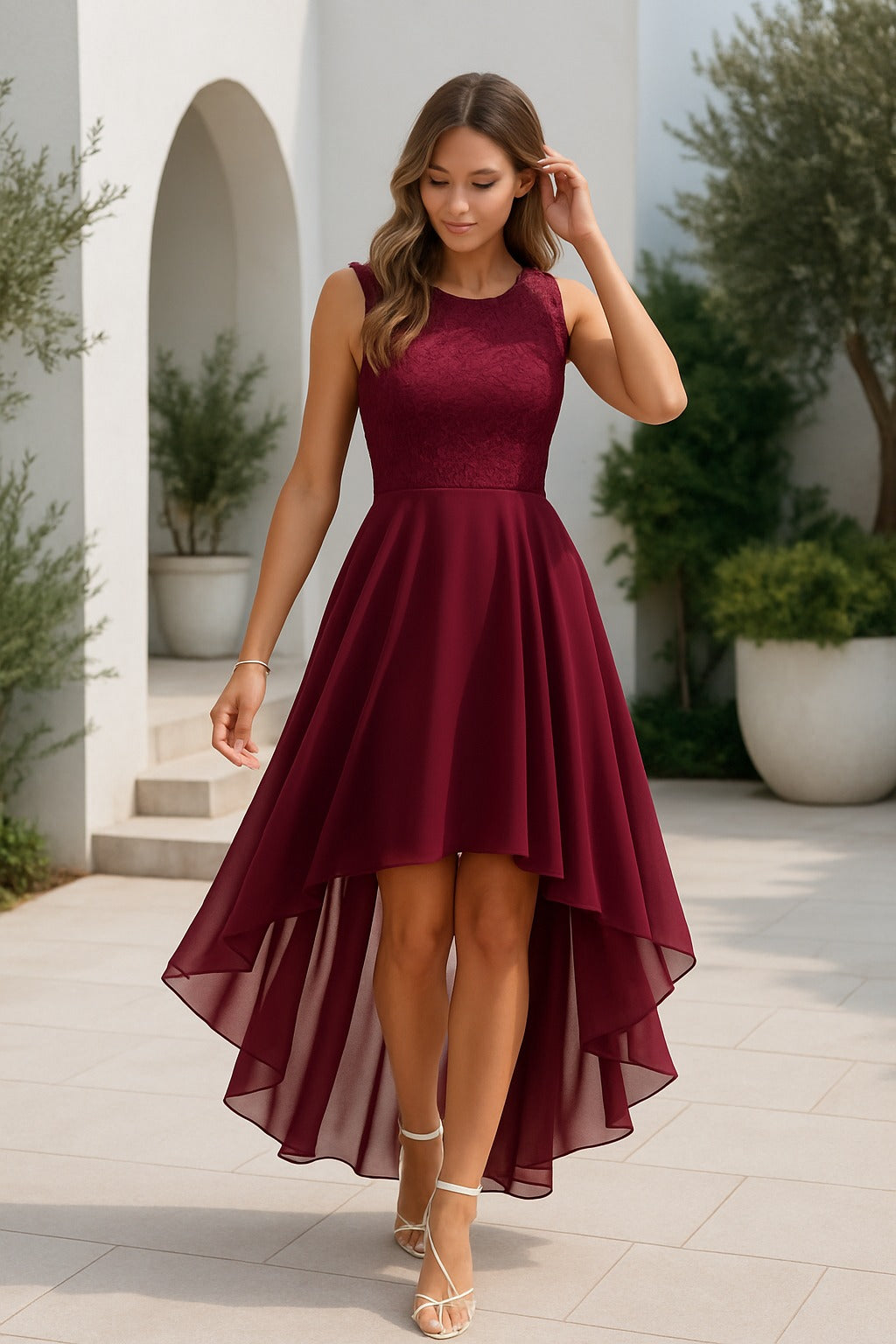Vestido MARILLA asimétrico, elegante y de fiesta para mujer, ideal para celebraciones de noche.