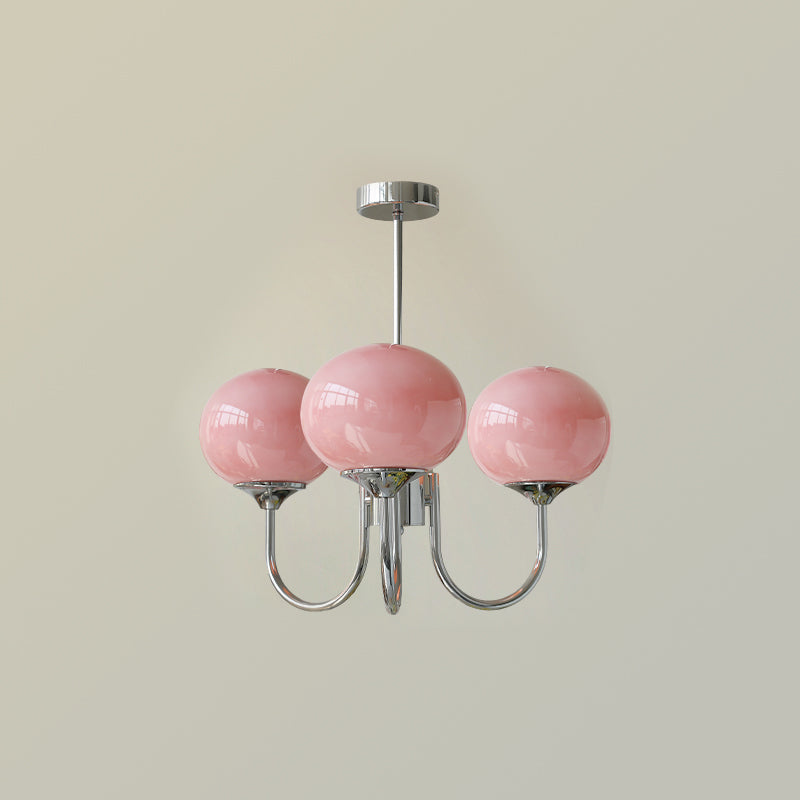 Diseño de lámpara Alora Marshmallow, cristal rosa y dorado, para ambientes con personalidad.