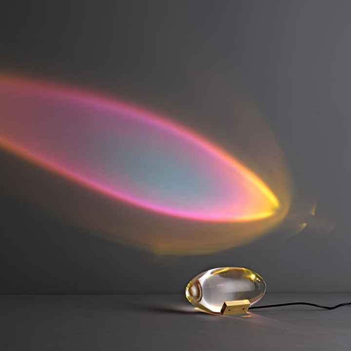 Iluminación moderna con lámpara proyector de ambiente, luz LED efecto ojo de cristal.