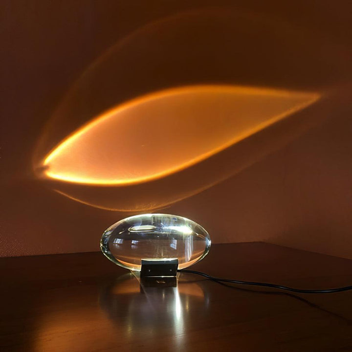 Lámpara de diseño moderno con proyector de efecto ojo, luz ambiental LED de cristal.