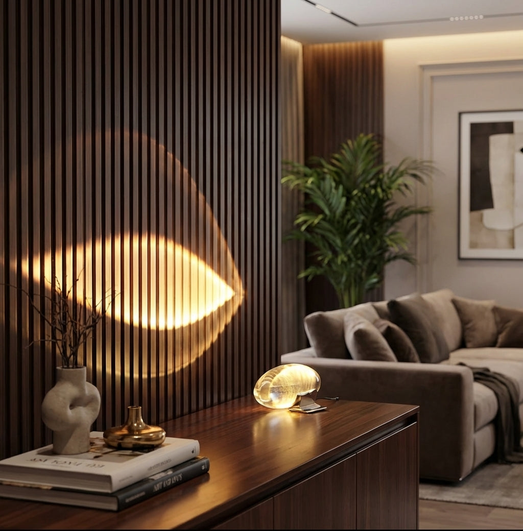Lámpara de mesa proyector LED, efecto atardecer ojo, luz relajante para decoración moderna del hogar.