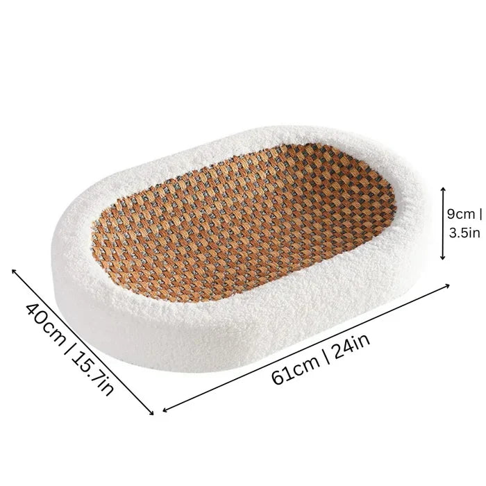 Cama rascador de diseño moderno para gatos. Accesorio de lujo en cartón para arañar y ofrecer descanso felino con estilo.