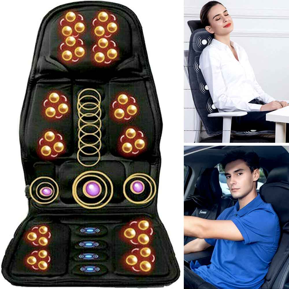 Masajeador de espalda y cuello Shiatsu con terapia de calor, perfecto para el coche y hogar.