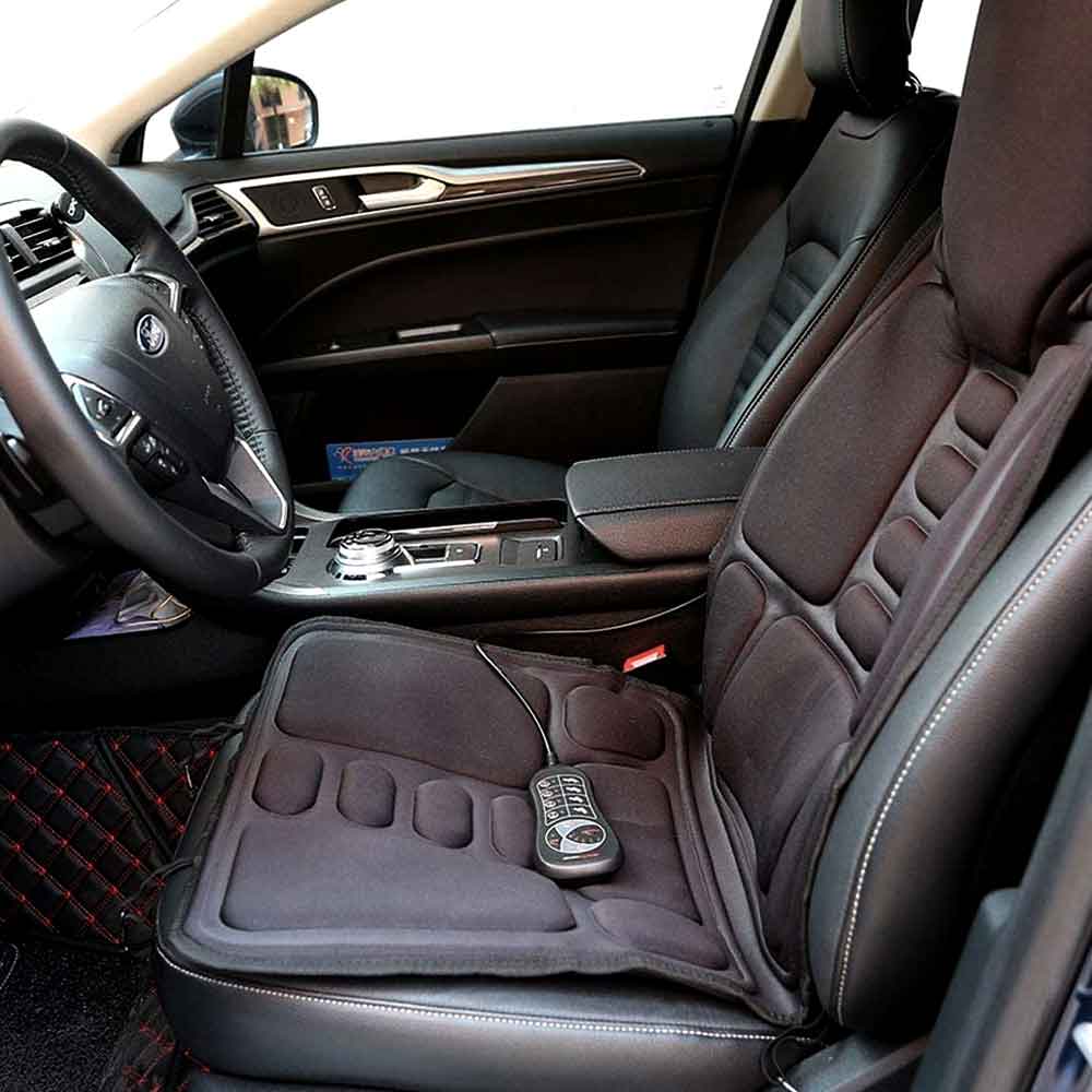 Masajeador Shiatsu con calor para coche, alivia la tensión de cuello y espalda durante viajes.