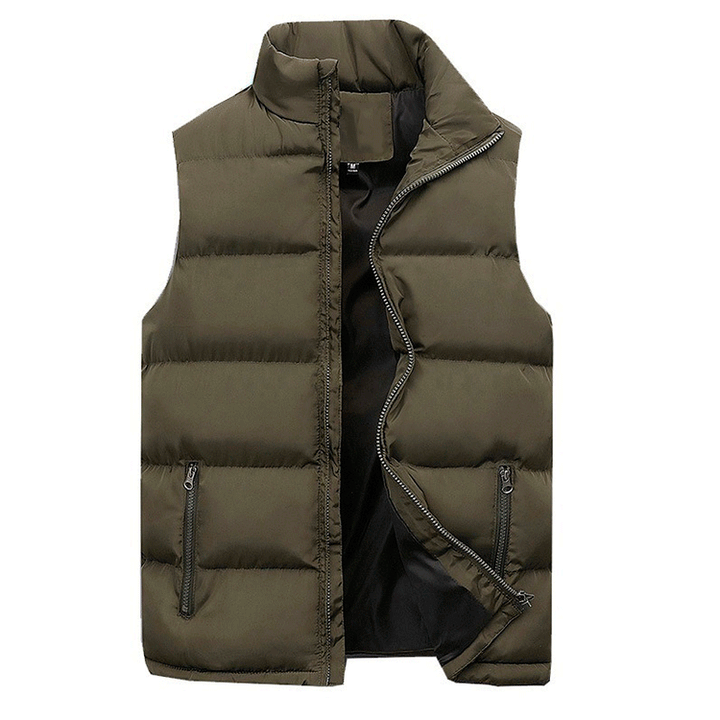 Chaleco de hombre ligero y cómodo con cremallera. Ropa exterior sin mangas, versátil para un estilo casual de entretiempo.