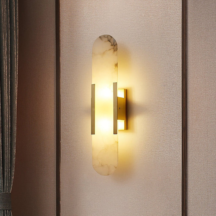 Aplique LED de pared moderno con efecto mármol, iluminación decorativa interior para el hogar.