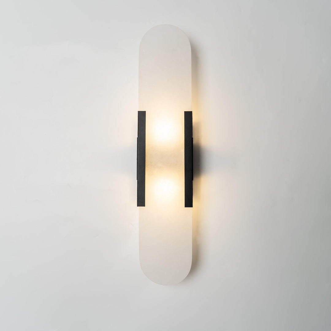 Lámpara de pared LED, efecto mármol, contemporánea, para pasillos amplios.