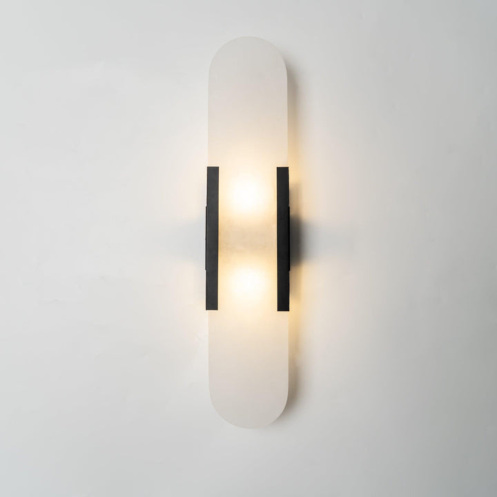 Lámpara de pared LED, efecto mármol, contemporánea, para pasillos amplios.