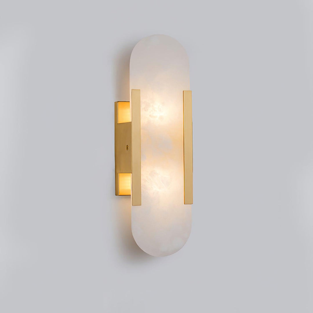 Aplique LED de pared moderno, con textura mármol, luz suave y acogedora.