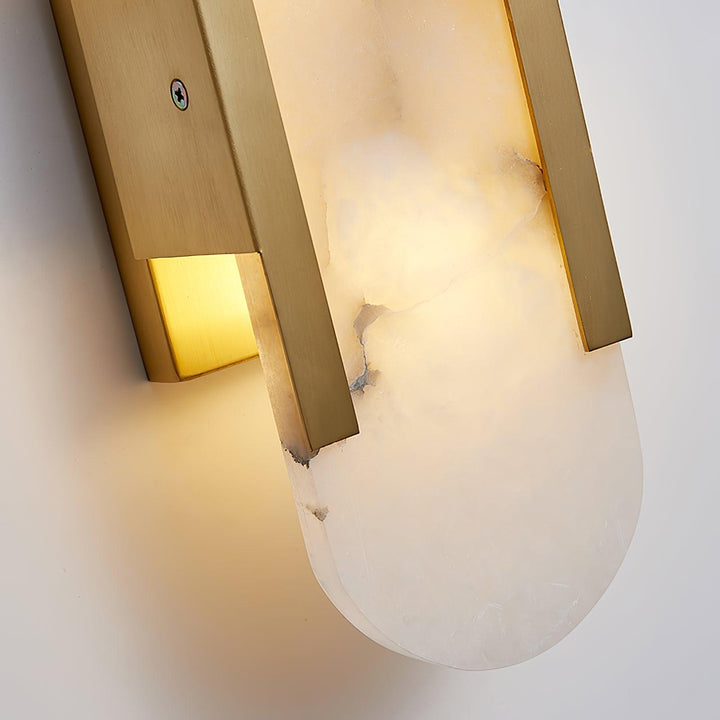 Aplique de pared LED, acabado mármol, minimalista, para iluminación puntual.