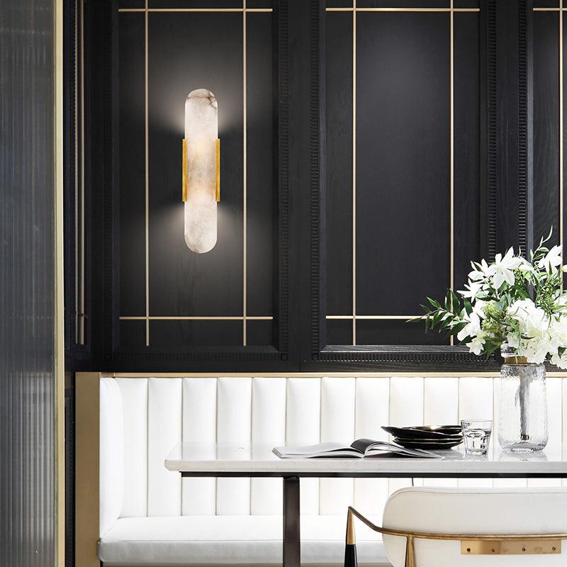 Iluminación LED de pared, efecto mármol, moderno, para un diseño interior vanguardista.