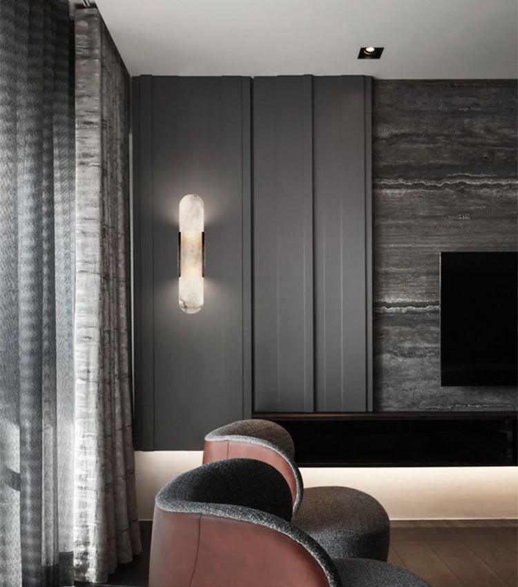 Aplique LED de pared, efecto mármol, moderno, ilumina tu hogar con elegancia.