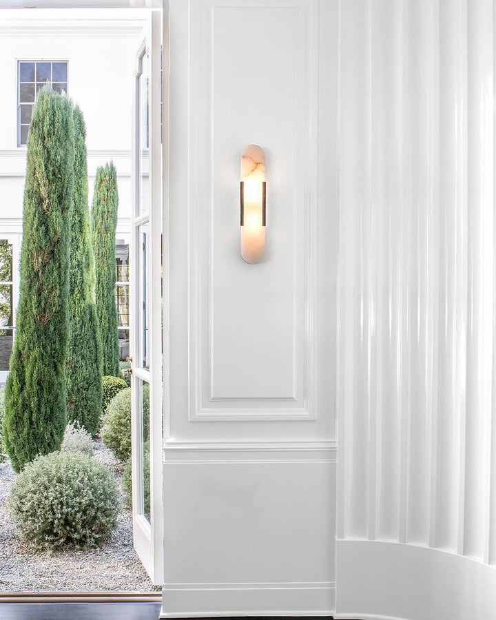 Aplique LED de pared, diseño mármol, contemporáneo, para dormitorios elegantes.