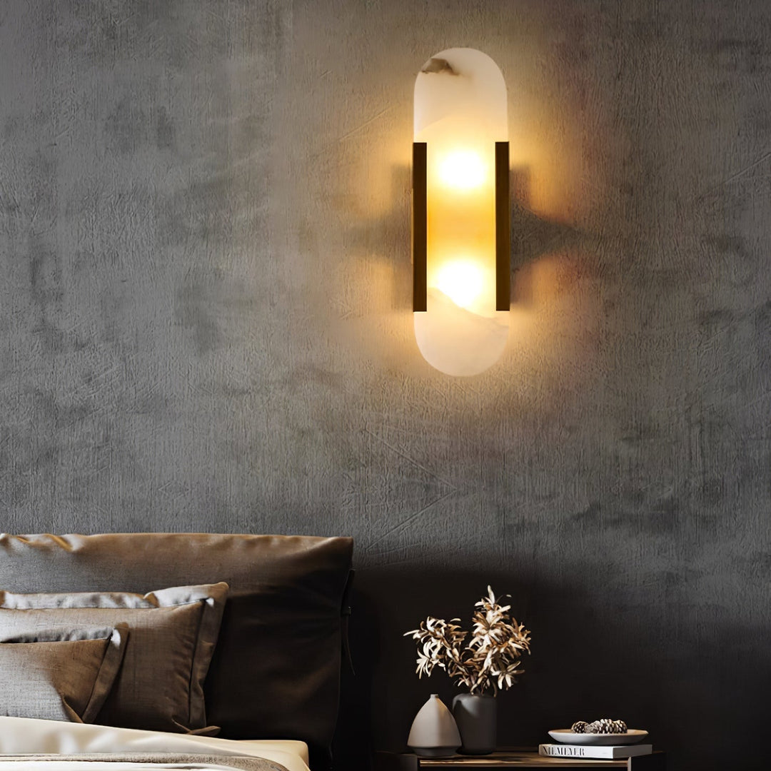 Aplique LED de pared, efecto mármol, contemporáneo, para una estética impecable.
