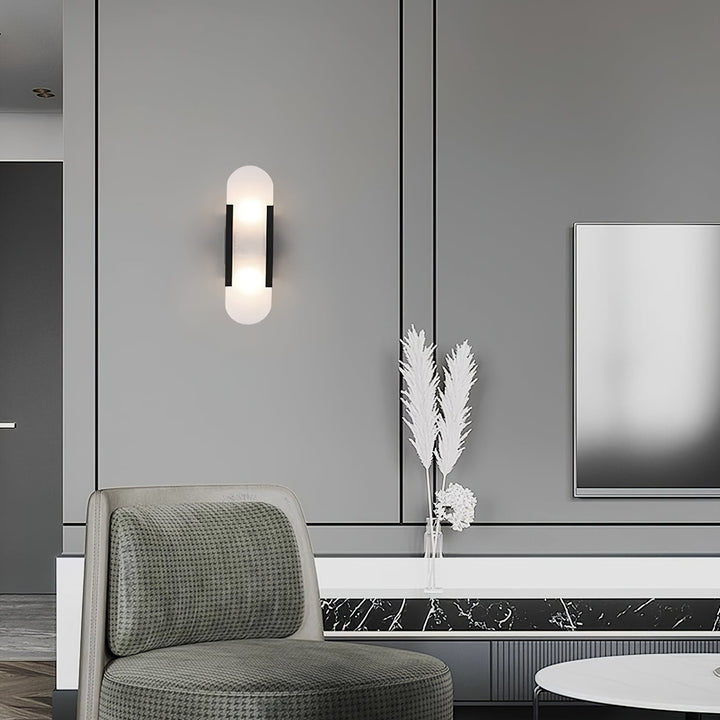 Aplique LED de pared moderno con efecto mármol, iluminación decorativa interior para el hogar.