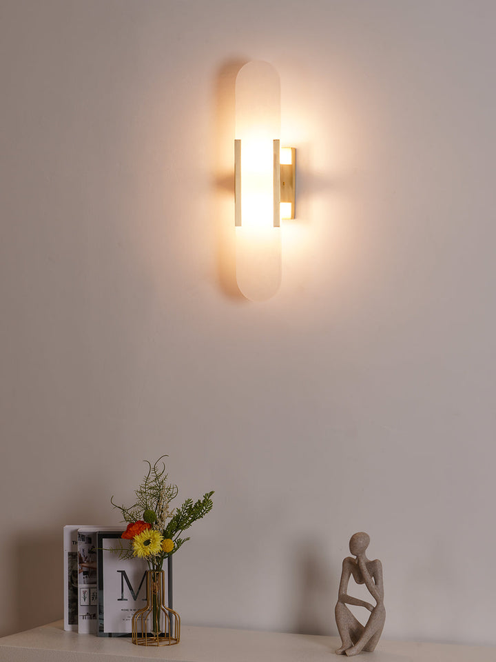 Aplique de pared LED, acabado mármol, minimalista, para habitaciones juveniles.