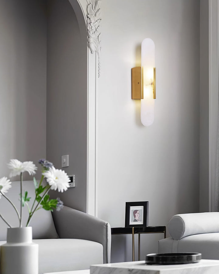 Iluminación LED de pared con diseño mármol, ambiente moderno para el hogar y oficina.