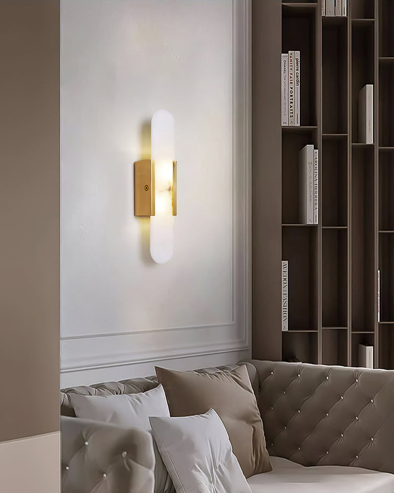 Aplique LED de pared moderno con efecto mármol, iluminación decorativa interior para el hogar.