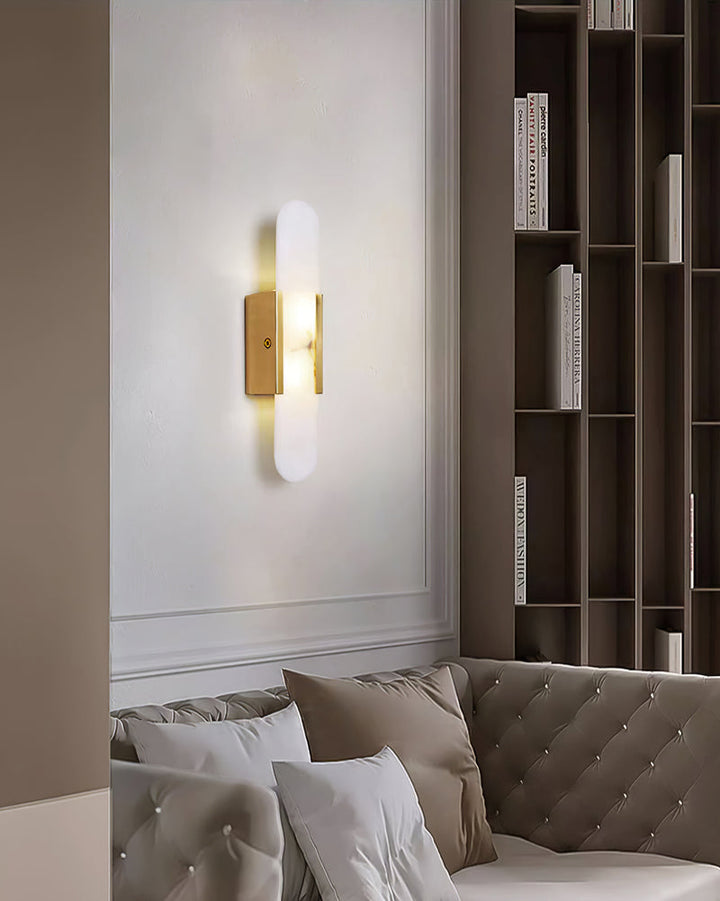 Aplique LED de pared moderno con efecto mármol, iluminación decorativa interior para el hogar.