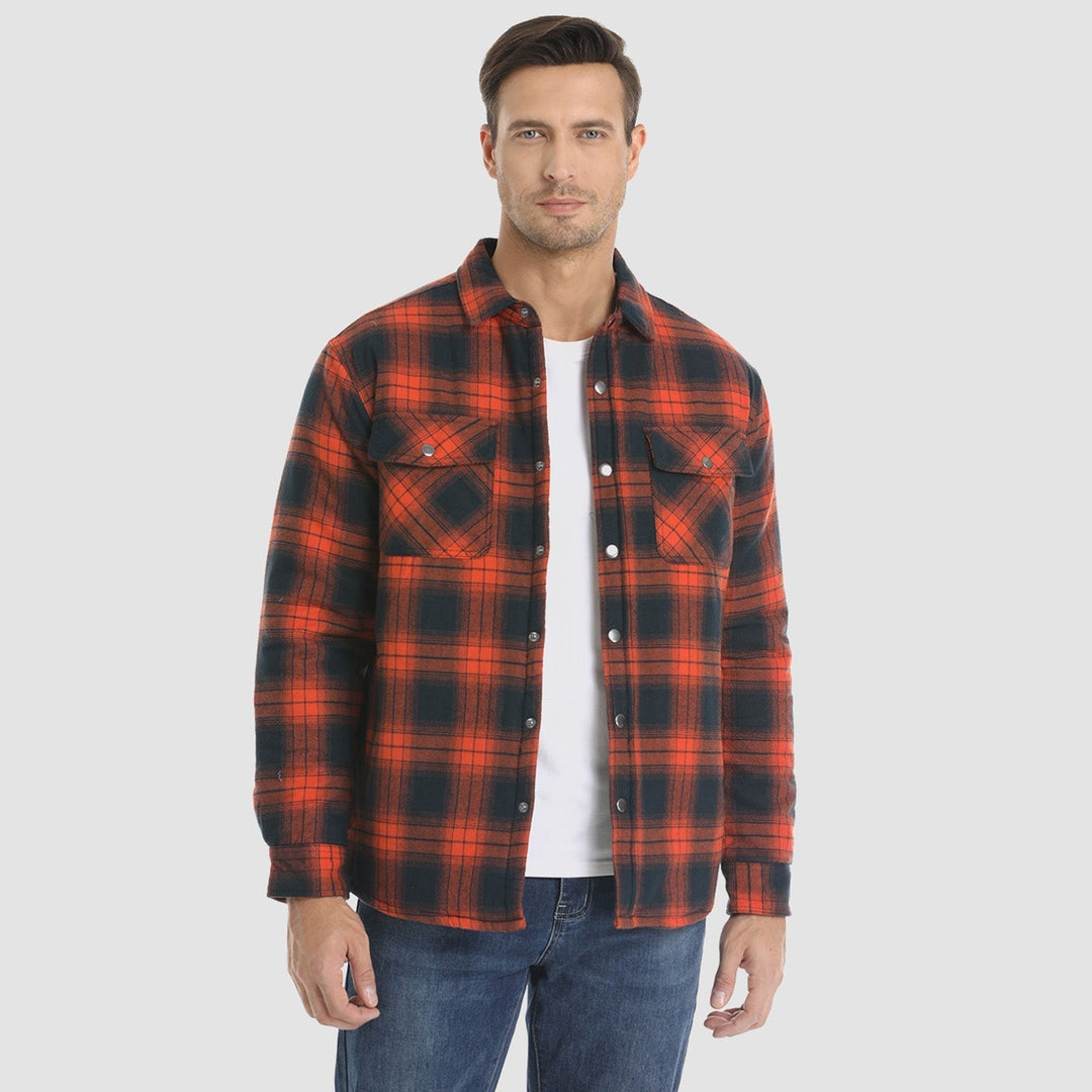 Abrigo de cuadros para hombre, moda invierno, cálido y cómodo, con prácticos bolsillos.