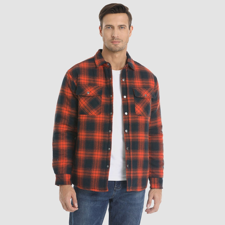 Abrigo de cuadros para hombre, moda invierno, cálido y cómodo, con prácticos bolsillos.