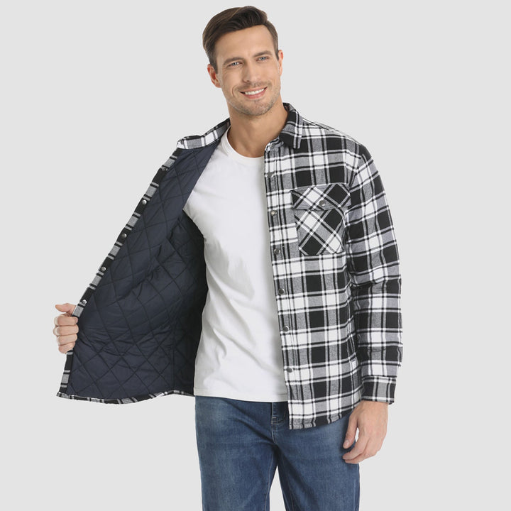 Chaqueta casual de cuadros para hombre, estilo cómodo y a la moda, ideal para el invierno.