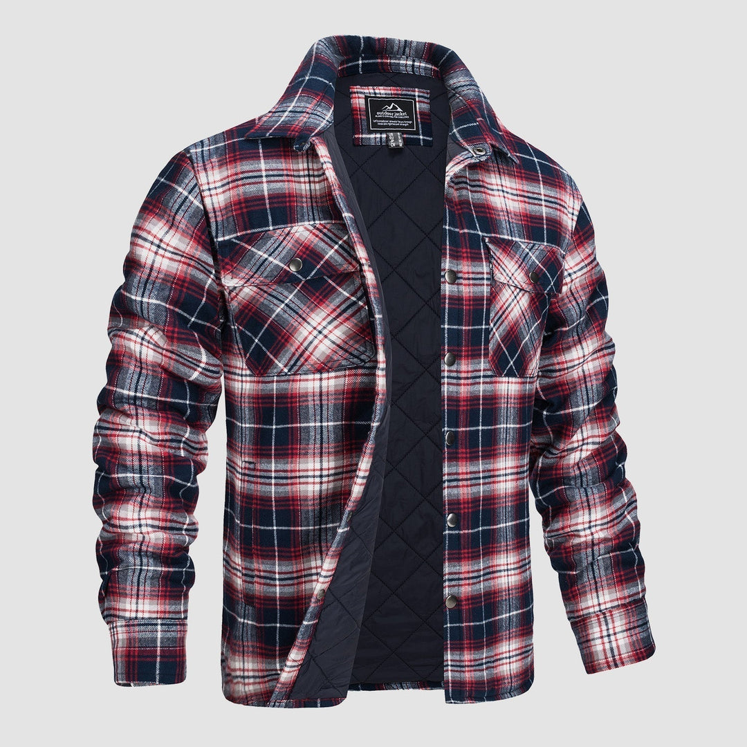 Moda masculina: chaqueta de cuadros con bolsillos, estilo clásico actualizado y versátil.