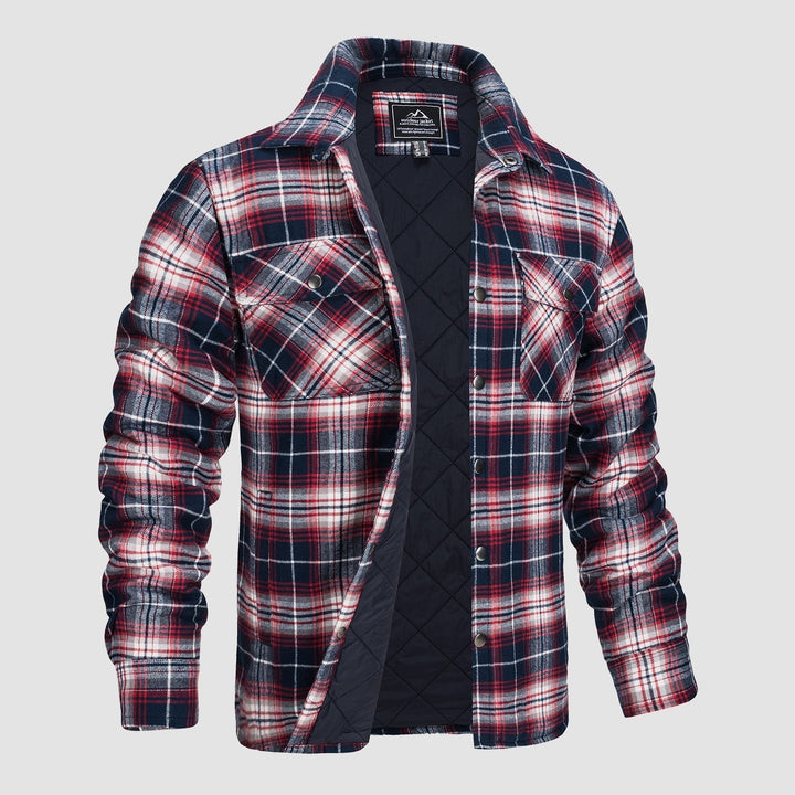 Moda masculina: chaqueta de cuadros con bolsillos, estilo clásico actualizado y versátil.