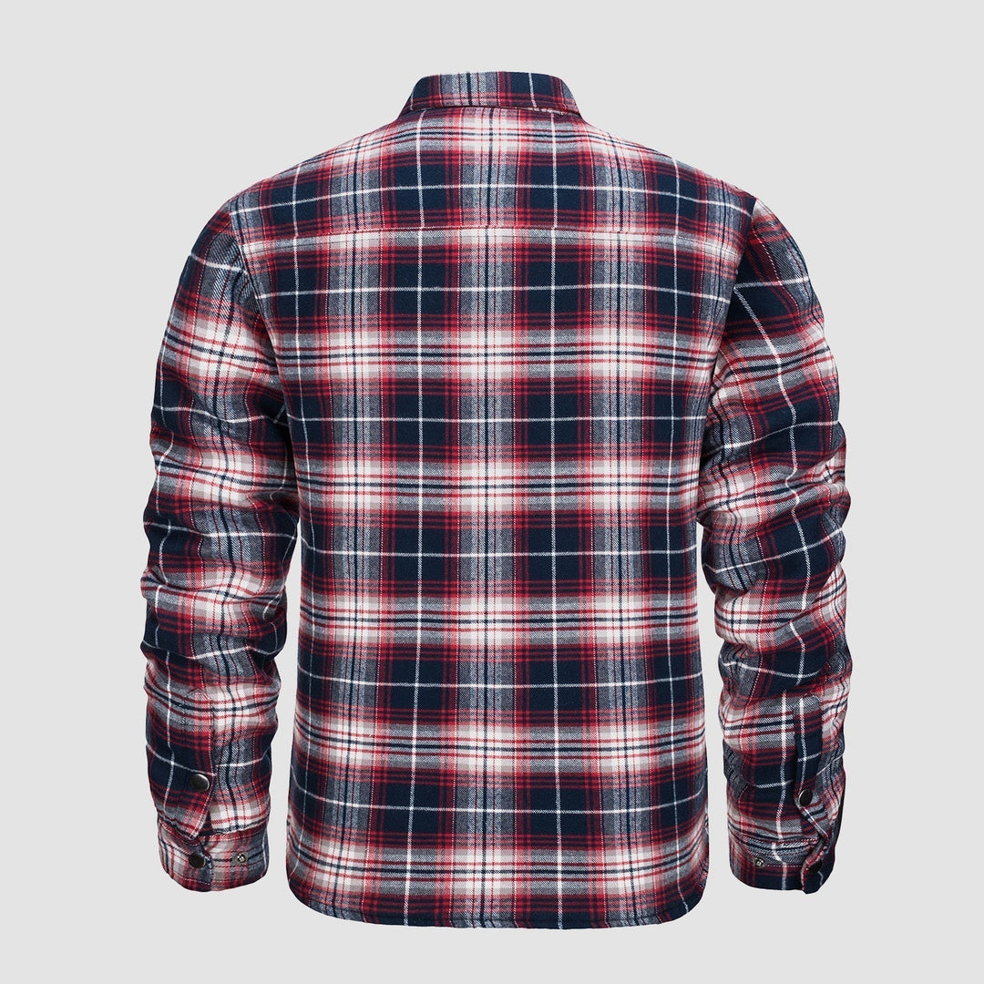 Abrigo de cuadros para hombre, versátil para un look casual de invierno, muy cálido.