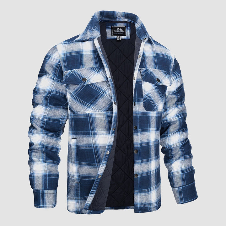 Chaqueta de cuadros para hombre, estilo clásico y sofisticado, ideal para outwear de otoño.