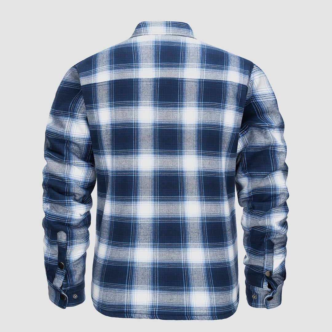 Moda hombre: chaqueta de cuadros, versátil para cualquier ocasión casual en invierno.
