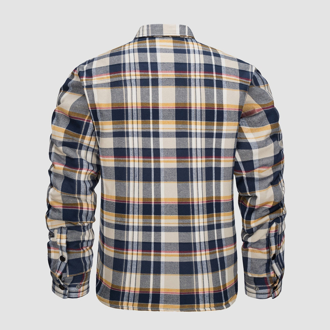Moda hombre: chaqueta de cuadros casual, ideal para el otoño, abrigo ligero y con estilo.